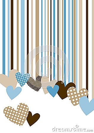 Polka Dot Hearts Valentines Card Stock Photo