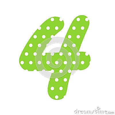 Polka dot number 4 Stock Photo