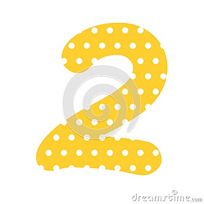 Polka dot number 2 Stock Photo