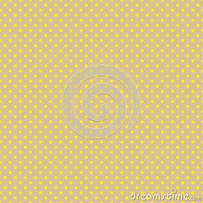 The polka dot pattern. Seamless vector illustration with round circles, dots. Yellow. Vector Illustration