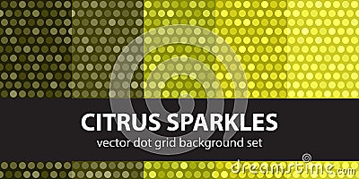 Polka dot pattern set Citrus Sparkles Vector Illustration