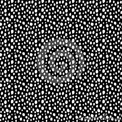 Polka Dot pattern.Textile ink brush strokes texture in doodle g Vector Illustration