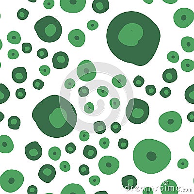 Unusual Small and big Polka dot pattern of Very dark desaturated cyan - lime green and Dark moderate lime green color. Vector Illustration