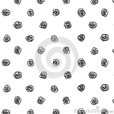 Polka dot pattern vector illustration in hand drawn style. Abstract sketch doodle wallpaper. Pattern for textile, fabric,wrapping Vector Illustration