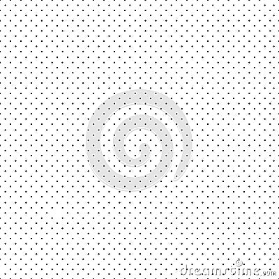 Polka dot seamless pattern, black small dots on white background. Vector Cartoon Illustration
