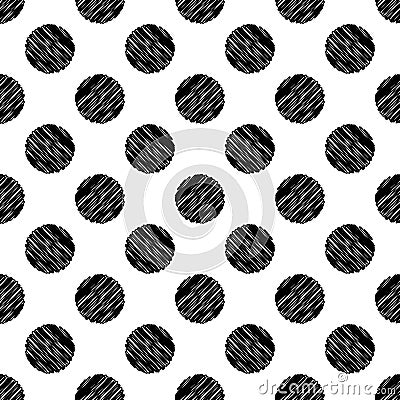 Polka dot seamless pattern. Scratch texture. Stock Photo