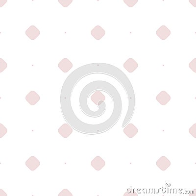 Polka dot seamless pattern. Subtle vector texture with small pink dots on white Vector Illustration