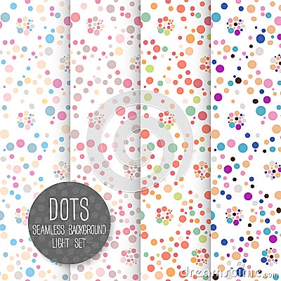 Polka Dot Seamless pattern. Vector background. Neutral light set Vector Illustration