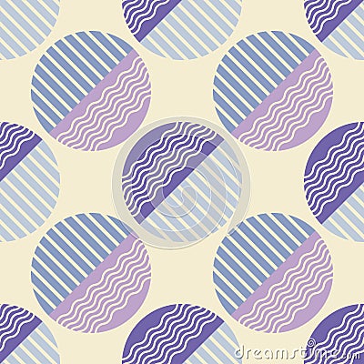 Polka dot seamless pattern. Wave texture. Stock Photo