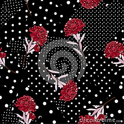 Polka dots pattern mix in different size of circle on top with o Stock Photo