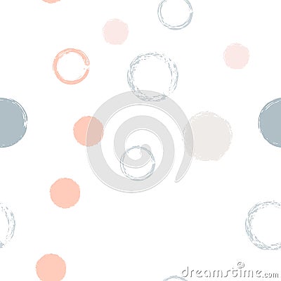 Polka dots seamless pattern pastel Vector Illustration