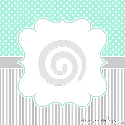 Polka dots and stripes border frame Stock Photo