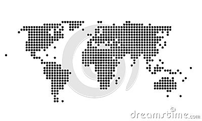 Polka dotted map of the world Vector Illustration