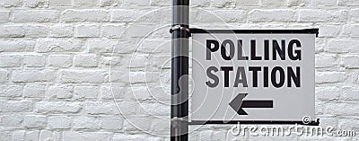 Polling station sign Stock Photo