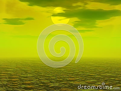 Polluted Desolate Landscape Stock Photo