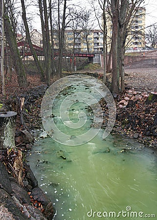Polluted River Stock Photo