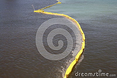 Pollution control barrier Stock Photo