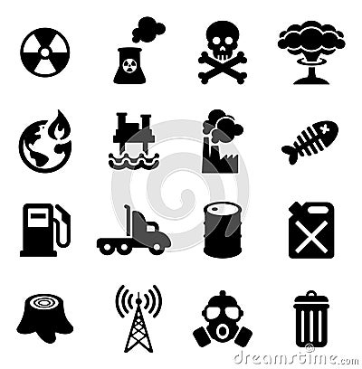 Pollution Icons Vector Illustration