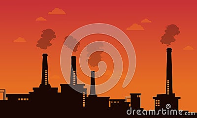 Pollution industry bad environment background Vector Illustration