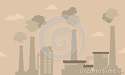 Pollution industry bad environment silhouettes Vector Illustration