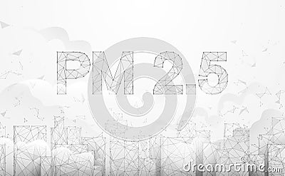 Pollution PM2.5 in the capital city. Toxic haze in the city. Vector illustration Vector Illustration