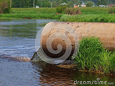 Pollution of river Stock Photo