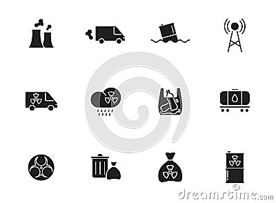 pollution silhouette vector icons isolated Vector Illustration