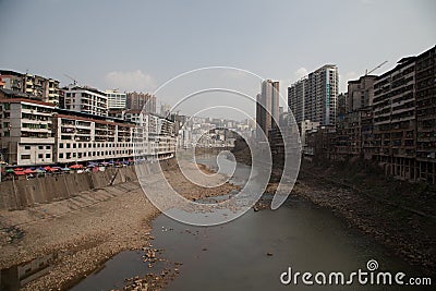 Pollution and urbanization in China Editorial Stock Photo