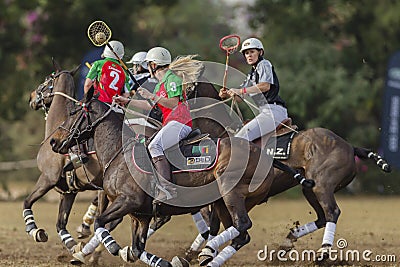 Polo-Cross Women Riders Action Editorial Stock Photo