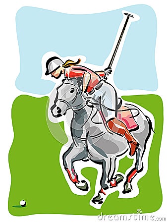 Polo Player Vector Illustration