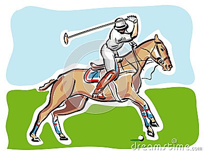 Polo Player Vector Illustration