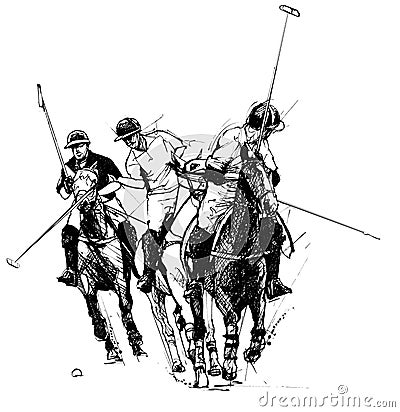 Polo players Vector Illustration