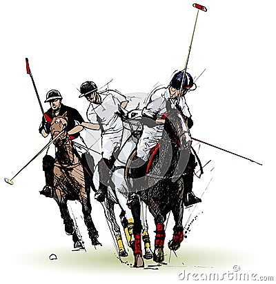 Polo players Vector Illustration