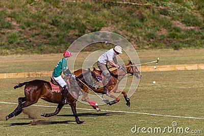 Polo Players Pony Action Ball Editorial Stock Photo