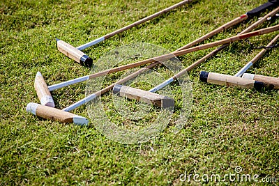 Polo Rackets Stock Photo