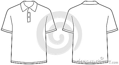 Polo shirt - front and back view isolated Vector Illustration