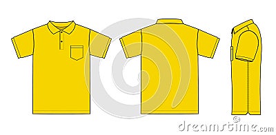 Polo shirt ,golf shirt template illustration /front,back,side / yellow Vector Illustration