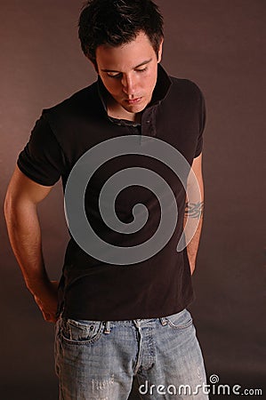 Polo shirt and jeans Stock Photo
