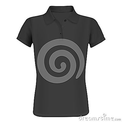 Polo Shirt Mockup. Short Sleeve. Front Template Vector Illustration