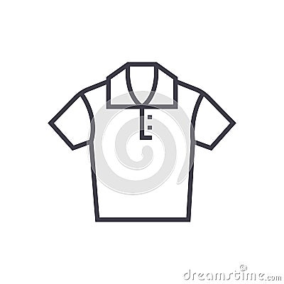 Polo shirt vector line icon, sign, illustration on background, editable strokes Vector Illustration
