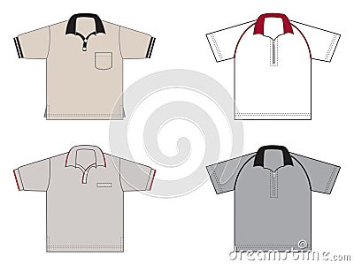 Polo-shirts, different models and colours Vector Illustration
