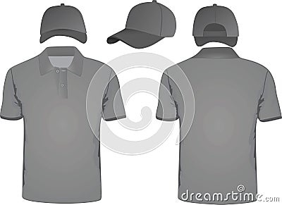 Polo t-shirt and baseball cap Vector Illustration