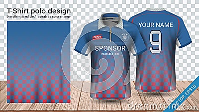 Polo t-shirt with zipper, Soccer jersey sport mockup template for football kit or activewear uniform Vector Illustration