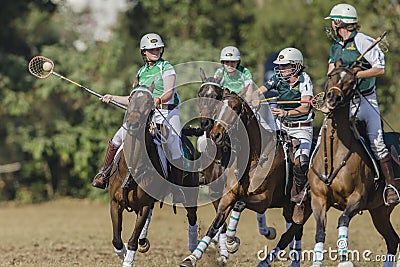 PoloCrosse Horse Riders Women Action Editorial Stock Photo