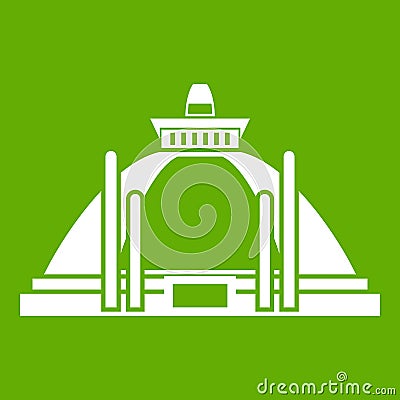 Polonnaruwa, ancient stupa icon green Vector Illustration