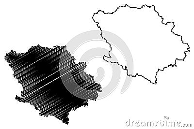 Poltava Oblast map vector Vector Illustration