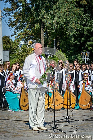 Celebration of the 250th anniversary of the birth of a prominent Ukrainian writer, poet, Editorial Stock Photo