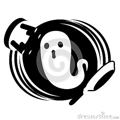 Poltergeist Ghost Badge / Emblem Monochrome Stock Photo