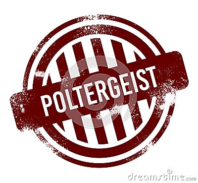 Poltergeist - red round grunge button, stamp Stock Photo