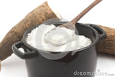 Polvilho Azedo in a Bowl. A kind of cassava flour Stock Photo